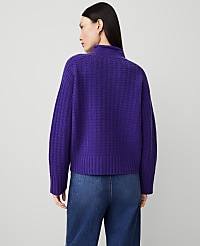 Cashmere Waffle Stitch Roll Neck Sweater carousel Product Image 2