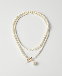 Double Wrap Pearlized Pendant Necklace carousel Product Image 1