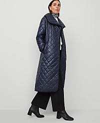 Weekend Collection Quilted Drape Collar Belted Puffer Coat carousel Product Image 3
