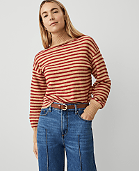 Weekend Collection Turtleneck Stripe Drop Shoulder Sweater carousel Product Image 1