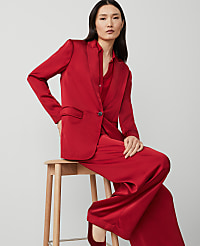 The Petite Longline Blazer in Satin carousel Product Image 3