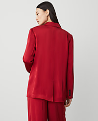 The Petite Longline Blazer in Satin carousel Product Image 2