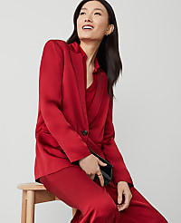 The Petite Longline Blazer in Satin carousel Product Image 4