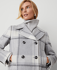 Plaid Peacoat carousel Product Image 5