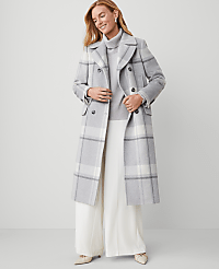 Petite Plaid Peacoat carousel Product Image 2