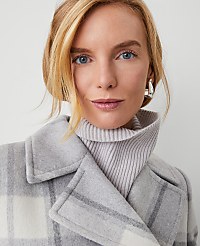 Petite Plaid Peacoat carousel Product Image 4