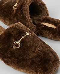 Weekend Horsebit Fuzzy Slide Flat carousel Product Image 2