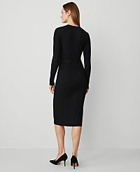 Petite Ribbed Belted Column Sweater Dress carousel Product Image 2