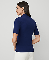 Petite Mock Neck Elbow Sleeve Top carousel Product Image 2