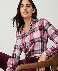 Plaid Relaxed Perfect Shirt carousel Product Image 3