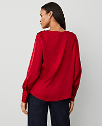 Satin Clip Crew Neck Blouse carousel Product Image 2