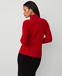 Cashmere Ribbed Turtleneck Sweater carousel Product Image 2