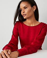 Satin Clip Crew Neck Blouse carousel Product Image 3