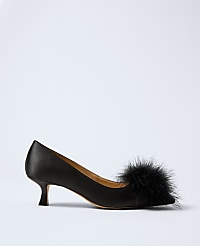 Nip-Toe Kitten-Heel Suede Feather Pump carousel Product Image 1