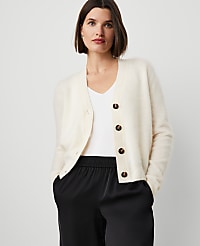 Brushed-Cashmere Boyfriend Cardigan carousel Product Image 1
