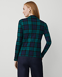 Petite Tartan Long-Sleeve Mock Neck Top carousel Product Image 2