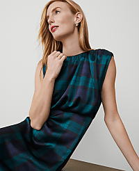Tartan Cap Sleeve Midi Dress carousel Product Image 3