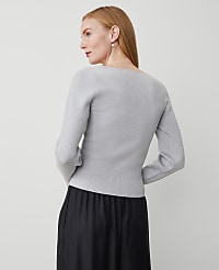 Shimmer V-Neck Ribbed Sweater carousel Product Image 2