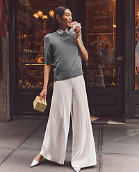 The Petite Dramatic Wide-Leg Crepe Pant carousel Product Image 1