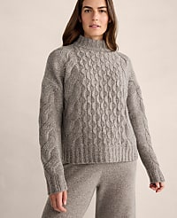 Haven Well Within Cashmere Honeycomb Cable Mockneck Sweater carousel Product Image 1