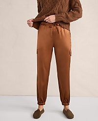 Haven Well Within Washable Silk Drawstring Cargo Joggers carousel Product Image 1