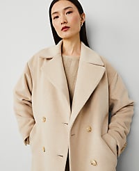 Relaxed Cocoon Double Breasted Coat carousel Product Image 4