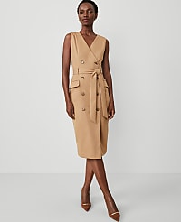 The Wrap Sheath Dress in Seasonless Stretch carousel Product Image 1