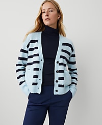 Weekend Collection Striped V-Neck Cardigan carousel Product Image 2