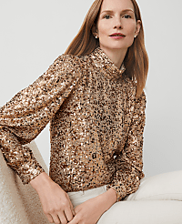 Sequin Mock Neck Top carousel Product Image 3