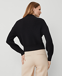 Ribbed Mock Neck Wedge Sweater carousel Product Image 2