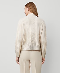 Foil Cable Mock Neck Sweater carousel Product Image 3