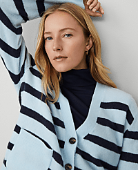Weekend Collection Striped V-Neck Cardigan carousel Product Image 4