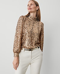 Sequin Mock Neck Top carousel Product Image 1