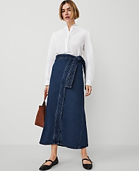 Weekend Collection Denim Wrap Maxi Skirt carousel Product Image 2