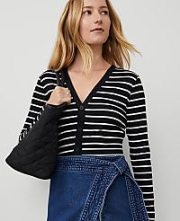 Weekend Collection Striped V-Neck Cardigan carousel Product Image 3