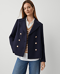 Twill Double Breasted Peacoat carousel Product Image 2