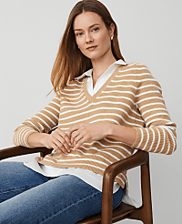 Striped Layered Mixed-Media Sweater carousel Product Image 3