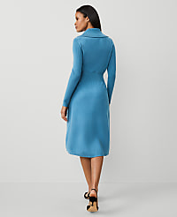 Ribbed-Waist Sweater Dress carousel Product Image 3
