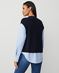 Layered Mixed-Media Sweater carousel Product Image 2