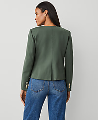 Petite Ponte Crew Neck Jacket carousel Product Image 3