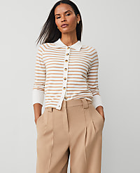 Striped Collared Cardigan carousel Product Image 1
