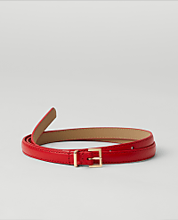 Skinny Mini Buckle Leather Belt carousel Product Image 1