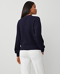Ribbed Button Raglan Sweater carousel Product Image 2