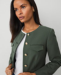Ponte Crew Neck Jacket carousel Product Image 4