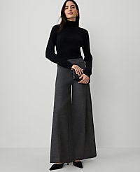 The Dramatic Wide-Leg Pant in Heather Ponte carousel Product Image 1