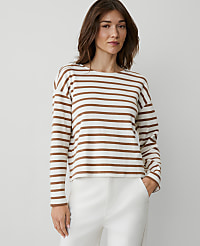 Weekend Collection Stripe Relaxed Long Sleeve Top carousel Product Image 1