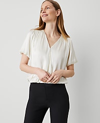 Bubble Hem Wrap Blouse carousel Product Image 1
