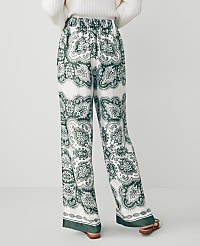 The Petite Easy Wide-Leg Pant in Paisley Satin carousel Product Image 4