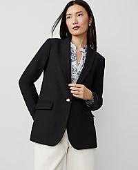 The Longline Blazer in Bi-Stretch Twill carousel Product Image 1