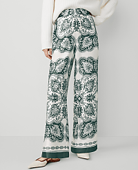The Easy Wide-Leg Pant in Paisley Satin carousel Product Image 3